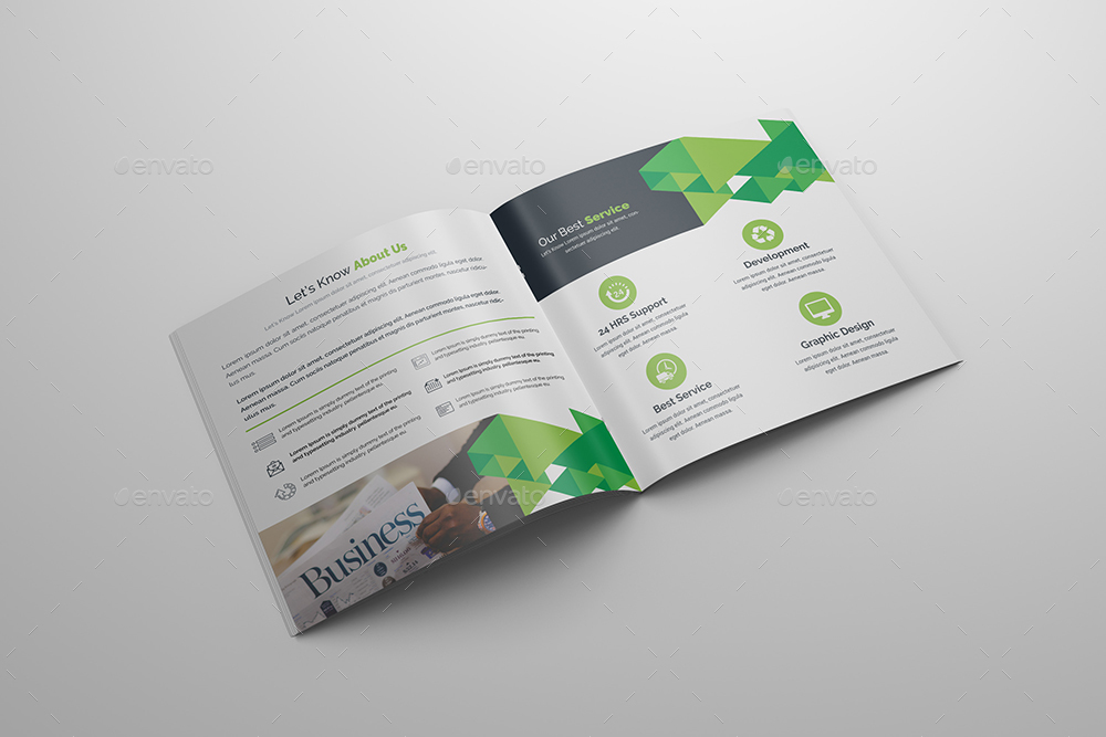 Square BiFold Brochure, Print Templates GraphicRiver